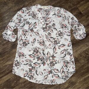 Liberty Love White and Pink Floral Blouse